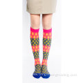 Knee high colorful drop shape spring girl's socks